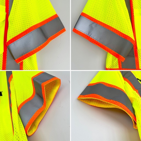 ML KISHIGO High Visibility 6 Pocket Contrast Mesh Vest Workwear - Picture 13 of 16
